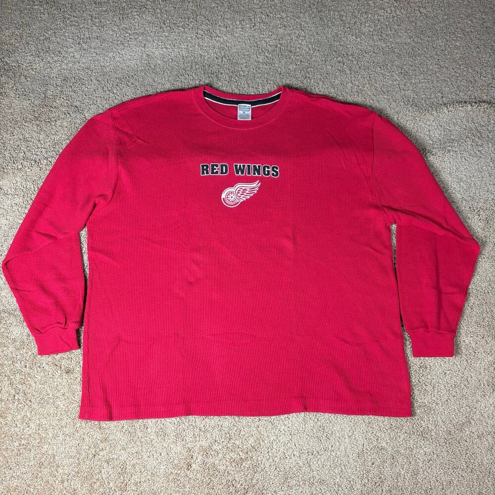 Vintage Y2K Thermal Detroit Red‎ Wings Long sleeve Shirt Men’s Sz XL Preowned